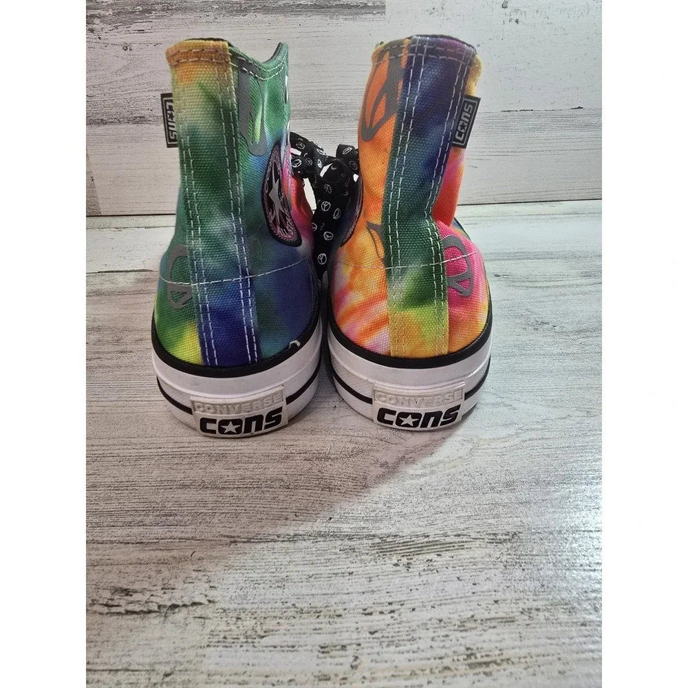 Converse Chuck Taylor Pro CONS‎ Tie Dye Peace Sign High Top Sneakers Mens 5 - Picture 4 of 10
